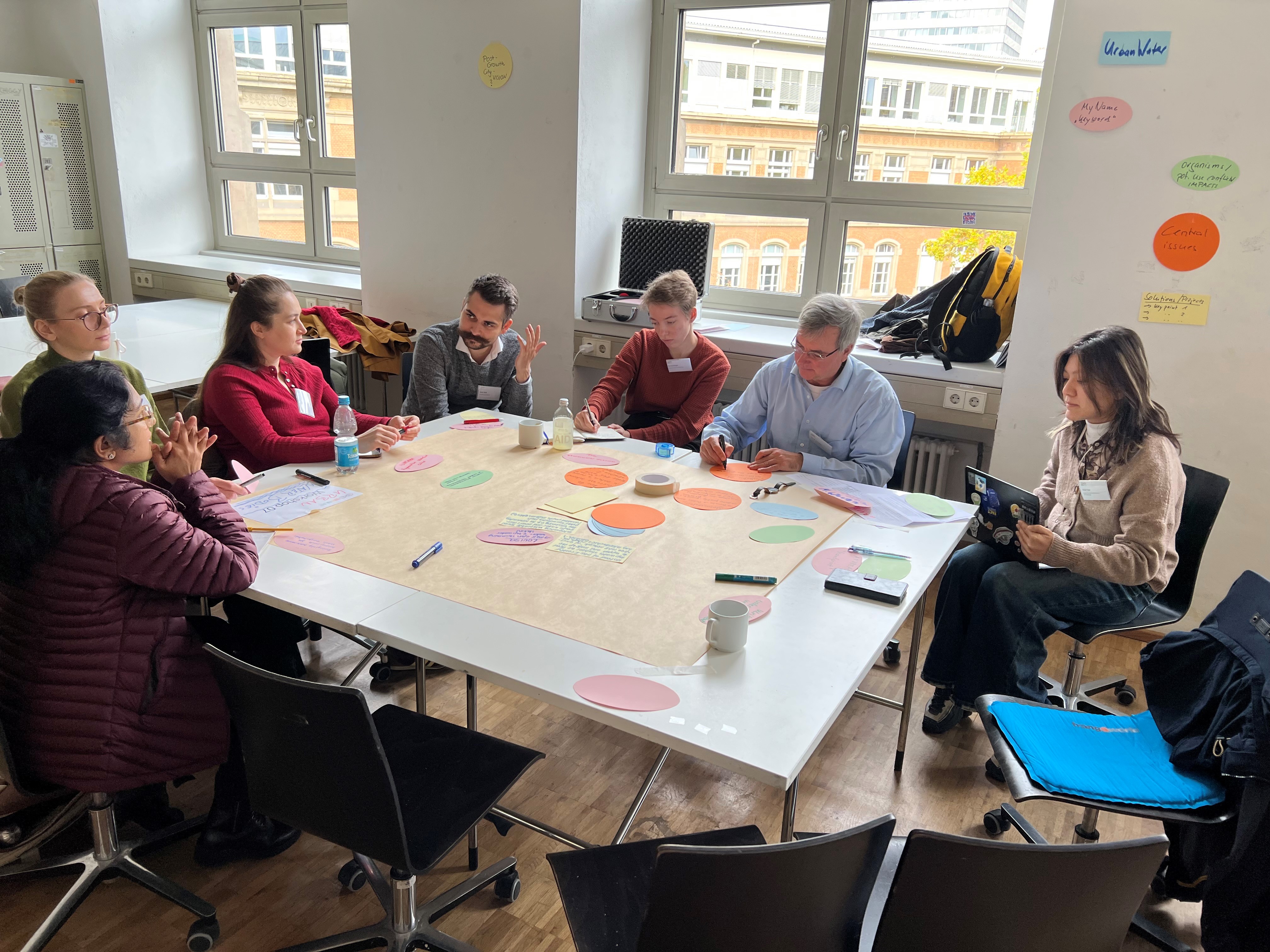 Workshop people sitting around a table 